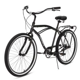 Multi Functional 26 Inch 7-speed Bicycle (Option: Black iron)