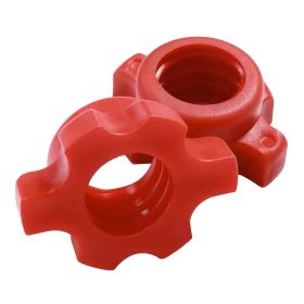 2PCS Dumbbell Nuts Red Spinlock Collar Screw Anti Slip Stable Secure Easy Operation Dumbbell Accessory for Weightlifting Fitness (Option: as picture)