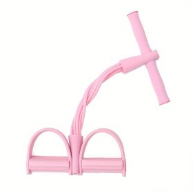 Pedal Resistance Bands; Thickened Foot Pedal Pull Rope; Yoga Equipment For Abdomen Waist Arm Leg Stretching Slimming Training (Color: pink)