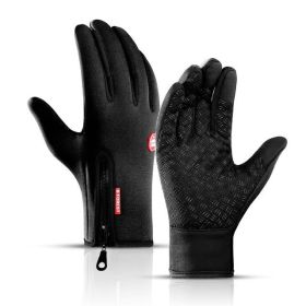 Thermal Gloves Winter Cycling Gloves With Wrist Support Touch Screen (Primary Colour: DARK BLUE, size: XL)