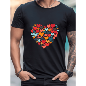 Celebrate in Style with This 100% Cotton Men's Valentine's Day Tee (Style: 13)