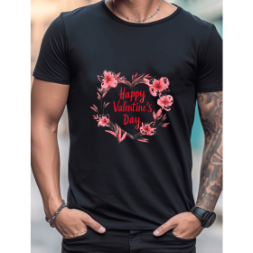 Celebrate in Style with This 100% Cotton Men's Valentine's Day Tee (Style: 32)