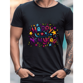 2025 New Year Cotton T-Shirt for Men - Stylish & Comfortable Short Sleeve Tee for All Seasons (Style: 29)