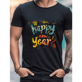 2025 New Year Cotton T-Shirt for Men - Stylish & Comfortable Short Sleeve Tee for All Seasons (Style: 26)