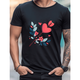 Celebrate in Style with This 100% Cotton Men's Valentine's Day Tee (Style: 358)