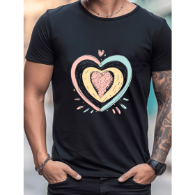 Celebrate in Style with This 100% Cotton Men's Valentine's Day Tee (Style: 360)