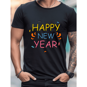 2025 New Year Cotton T-Shirt for Men - Stylish & Comfortable Short Sleeve Tee for All Seasons (Style: 38)