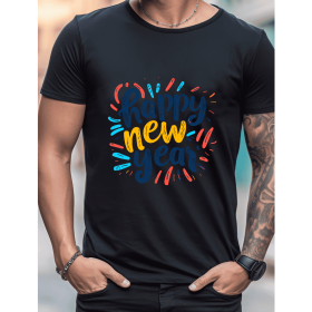 2025 New Year Cotton T-Shirt for Men - Stylish & Comfortable Short Sleeve Tee for All Seasons (Style: 56)