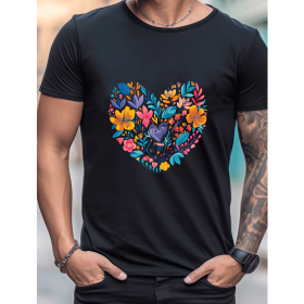 Celebrate in Style with This 100% Cotton Men's Valentine's Day Tee (Style: 342)
